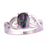 Rainbow topaz ring size 7