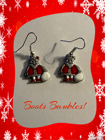 Santa and his sack charm earrings