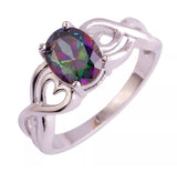 Rainbow topaz ring size 7