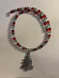 Christmas tree charm necklace