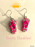 Flowered flip flop earrings