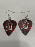 music note guitar pic earrings