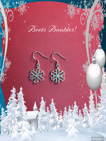 Silver snowflake earrings