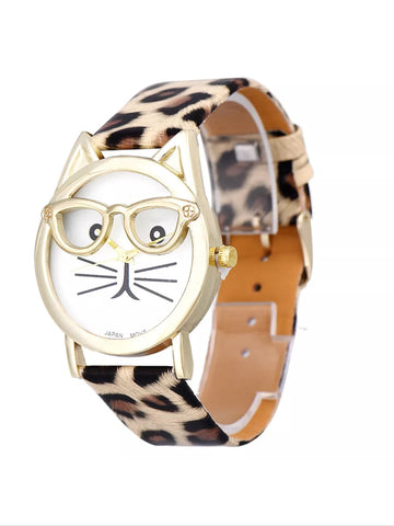 Kitty cat watch wearing glasses