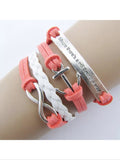 Where there's a will there's a way Nautical leather bracelet