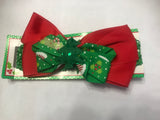 Infant Christmas tree Christmas bow headband