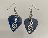 music note guitar pic earrings