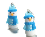 Polymer clay snowman earrings