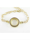 Goldtone rhinestone magnetic memory bracelet