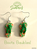 Flowered flip flop earrings