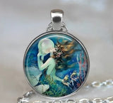 Mermaid glass cabochon