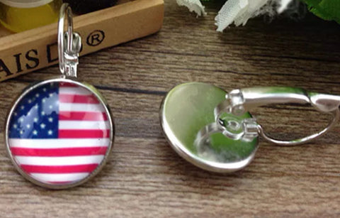 American flag cabochon earrings