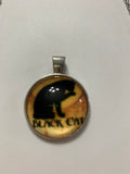 Black cat glass cabochon necklace