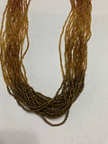 Seed bead gold and brown ombre necklace