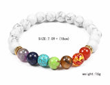 White turquoise 7 Chakra Stretch bracelet