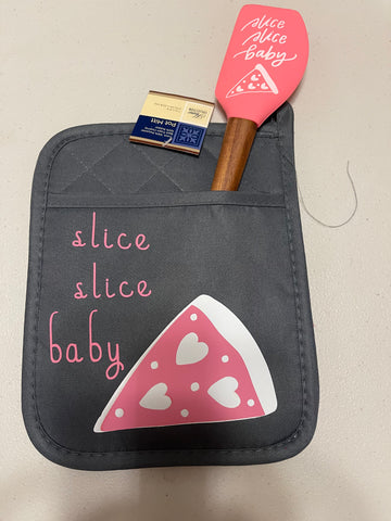Slice, slice baby pot holder and spatula