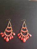 Coral chandelier style earrings