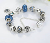 Blue flower European style bracelet