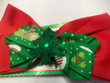 Infant Christmas tree Christmas bow headband