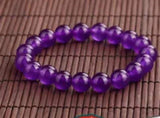 Purple amethyst beaded bracelet