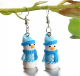 Polymer clay snowman earrings