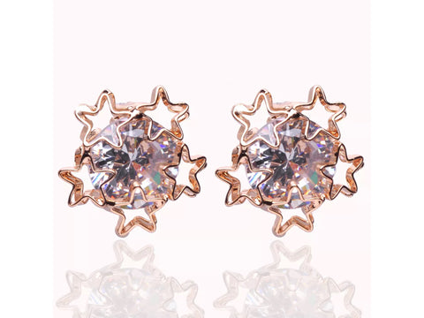Five pointed star Austrian crystal earrings