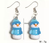 Polymer clay snowman earrings