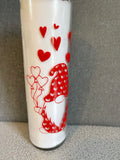 Valentines gnome heart candle