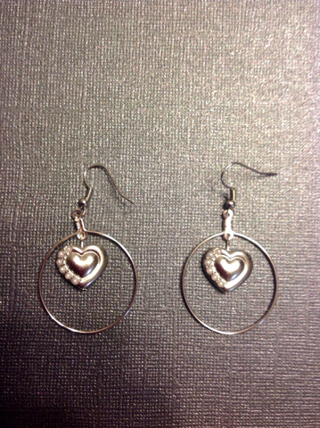 Heart hoop earrings