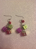 Present and bell Christmas earrings