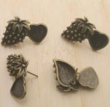 Strawberry heart post earrings