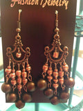 Chandelier earrings bronze colored