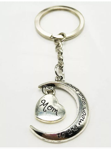 To the moon and back keychain for mom