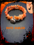 Orange aventurine memory chip pumpkin charm bracelet