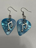 music note guitar pic earrings