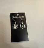 Silver snowflake earrings