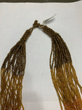 Seed bead gold and brown ombre necklace