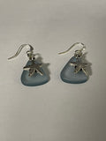 Starfish charm sea glass earrings