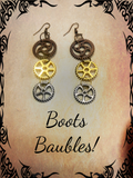 Steampunk gear  dangle earrings