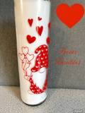 Valentines gnome heart candle