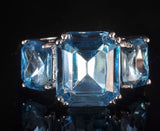 Blue cubic zirconia size 5 ring