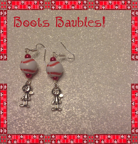 Baseball player earrings