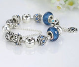 Blue flower European style bracelet