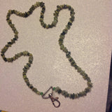 Green stone chip name tag lanyard