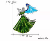 Angel rhinestone brooch