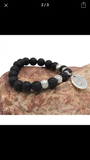 I love you lava rock stretch bracelet