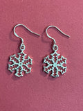 Silver snowflake earrings