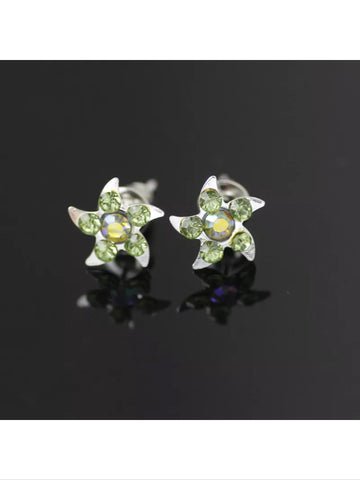 Star rhinestone post earrings