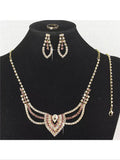 Purple rhinestone necklace sets