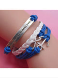 Where there's a will there's a way Nautical leather bracelet